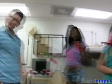 Cute Ebony Student Bent Over And Fucked