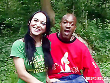 White Slut Fucking In The Woods With Black