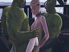 2 Orcs Love To Nailed An Elf Sluts Into Her Cunt And Booty