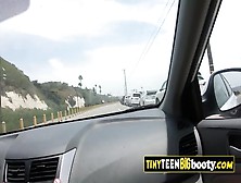 Naughty Porn Star Gina Valentina Teasing Car Driver