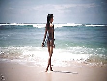 Cute Asian Teen Iyaq Shows Off Her Godlike Naked Body On The Beach