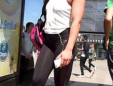 Teen After Gym In Tight Black Spandex
