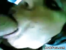 Arab Gives A Blowjob In The Car