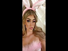 Loren Gray Cute Pink Lingerie (Bunny Cosplay)