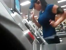 Busty Teen Running At Gym