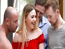 Selvaggia Fucks Three Big Dicked Studs And Gets A Double Anal Penetration