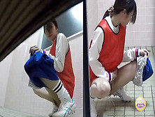 Asian Schoolgirls Pee After Gym Glass (Sl-082 3)