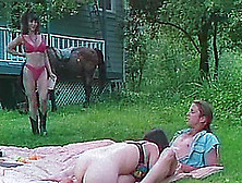 Damsel In Thong Refining Huge Dick With Blowjob Outdoor