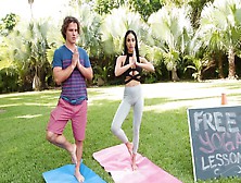 Yoga Slut Offers A Lesson And A Hot Fuck To The Hunk