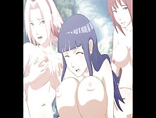 Himawari Sakura Hinata And Sara - Lesbo Orgy By Foxie2K