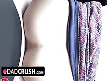 Dadcrush - Sexy Dark Hair Chic Gotten Stucked In Window Getting Some Push And Spank From Behind
