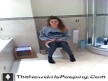 College Babe Shits In Toilet