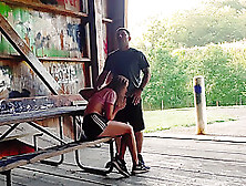 Homemade Outdoor Public Sex On Covered Bridge Next To Busy Highway