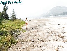 Gal Fowler - Running On The Beach Showing Butt To Strangers And Dani