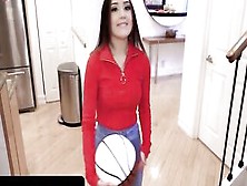Sis Loves Me - Babe Dark Hair Hot With Juicy Booty Asks Her Vulgar Stepbro To Help Her Play Basketball