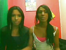 South American Tgirl Lesbians Suck And Jerk On The Webcam