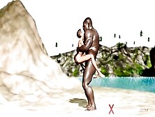 Goddess Sex On The Beach! Long African Man Bangs A