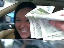 Eurobabe Screwed Up In Her Car For Money