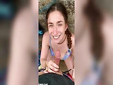 Horny Teen Giving Away Free Blowjobs At The Beach