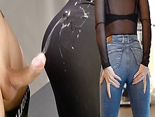 Huge Cumshot On H&m Leggings In A Public Changing Room