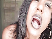 Indian Bimbo Wearing African Lipstick Wants Her Lips And Tongue Rapped Around Your Cock And Taste Your Lips | Close