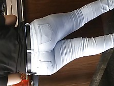 Yung Latina Bubble Booty In Tight Light Jeans