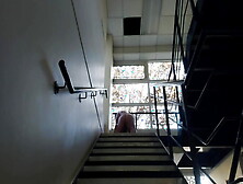Public Wank In Stairwell At A Widow