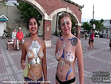 Beautiful Street Flashers Fantasy Fest And Wet T Contest At Cowboy Bills