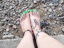 Goth Girl With Cute Feet