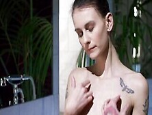 Super Slender Russian Teen Adelle Unicorn Masturbating In The Bath Tube