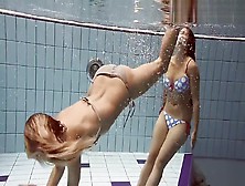 Iva And Paulinka Big Tits Teenis In The Pool