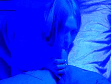 Chick Gives Sloppy Oral Sex In Neon.  Lots Of Drooling And Sperm In Mouth.