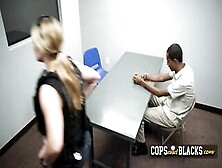 Sexy Bitches In Cop Uniforms Seduce And Bang A Black Guy In An Interracial Interrogatory.