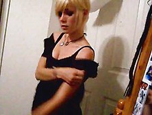 Short-Haired Blonde Girl Dances In The Homemade Video