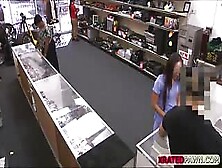 Hot And Nasty Brunette Bitch Nurse Gets Her Pussy Punished By Shop Owners Big Cock