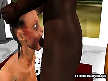 Sexy 3D Zombie Babe Gets Fucked Hard By An Ebony Stud