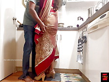 Indian Couple Romance In The Kitchen - Saree Sex - Saree Lifted Up And Ass Spanked