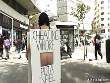 Cheating Spanish Slut Anal Fucked In Public