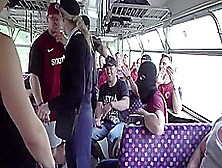 Blonde Fucked In All Holes In Group Sex On The Bus With Florane Russell