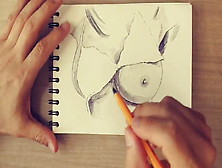 Beautiful Female Breast Drawing