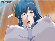 Busty Anime Teenie Gets Wet