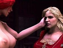 Futa Triss Enjoying The Night With Two Hot Blondes The Witcher Futanari Corruption Of The Lodge