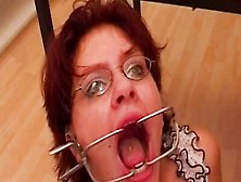German Ginger Milf Has Her Mouth Wide Open For Cum After Anal Ramming Threesome