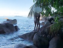 Spying A Bare Honeymoon Pair - Sex On Public Beach In Paradise