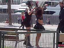 Thin Naked Teenie Humiliated In Public By Domina And Lord