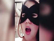 Masked Girl Sits On A Hard Cock And Rides It On Live Webcam