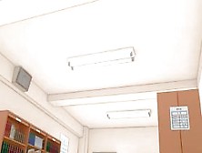 Lusty Hentai Schoolgirl Fucks Big Dildo In Library