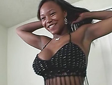 Black Chick With Fake Boobies Nailed
