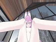 Cute Anime Chick With Pink Hair And Glasses Rides Dick Pov