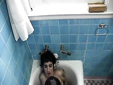 Sandy Bottoms And Arabelle Raphael Gets Concupiscent In The Bathtub